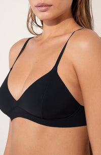 Haut de bikini brassière Stana à bretelles - Noir