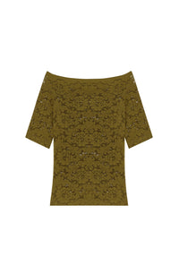 Top Talita décolleté en dentelle - Bronze