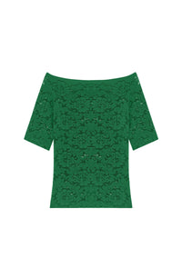 Talita lace-trimmed top - Jade
