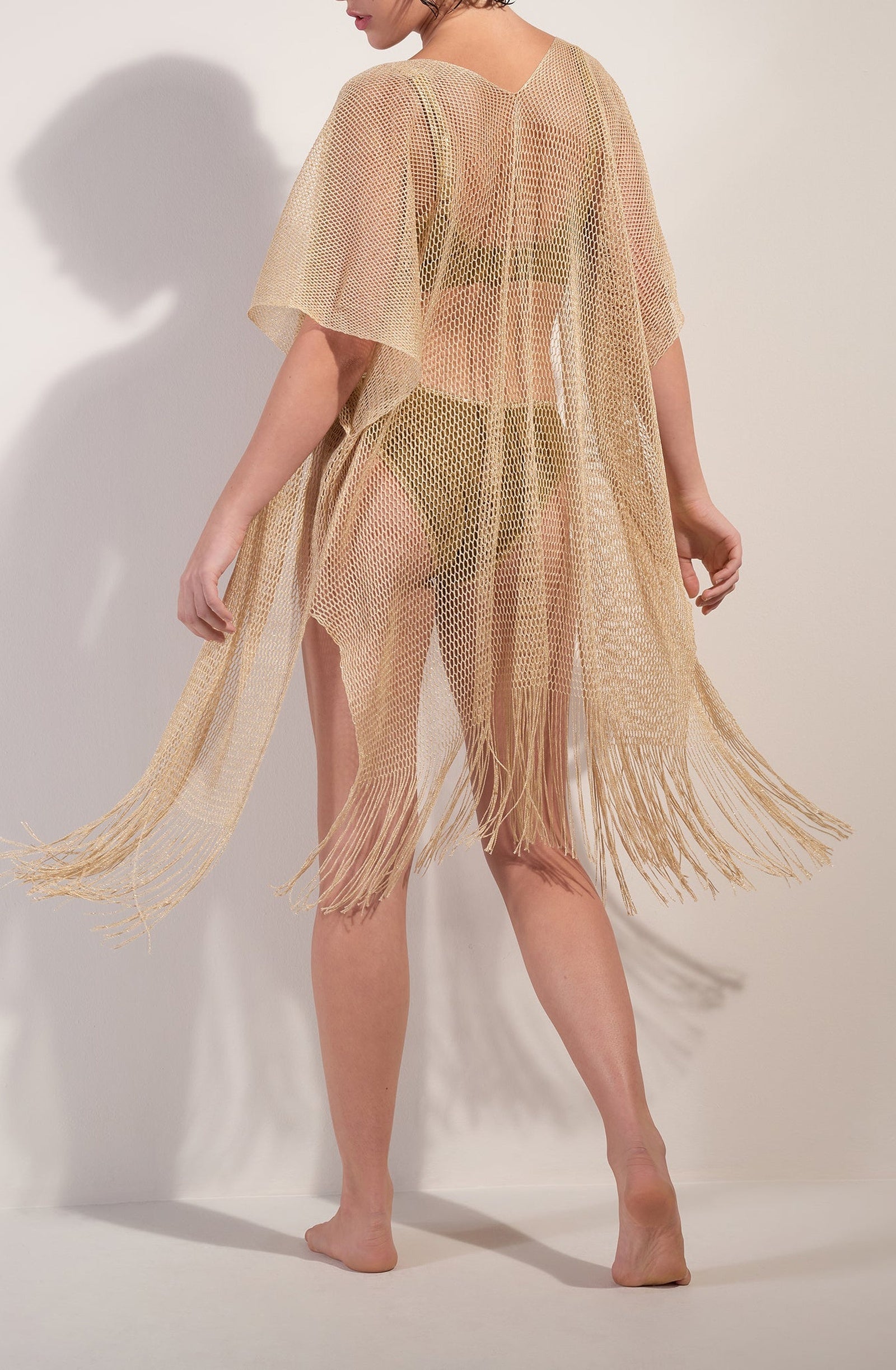 Kimono Vita à franges - Jaune