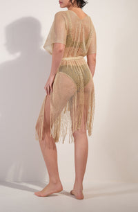 Kimono Vita à franges - Jaune
