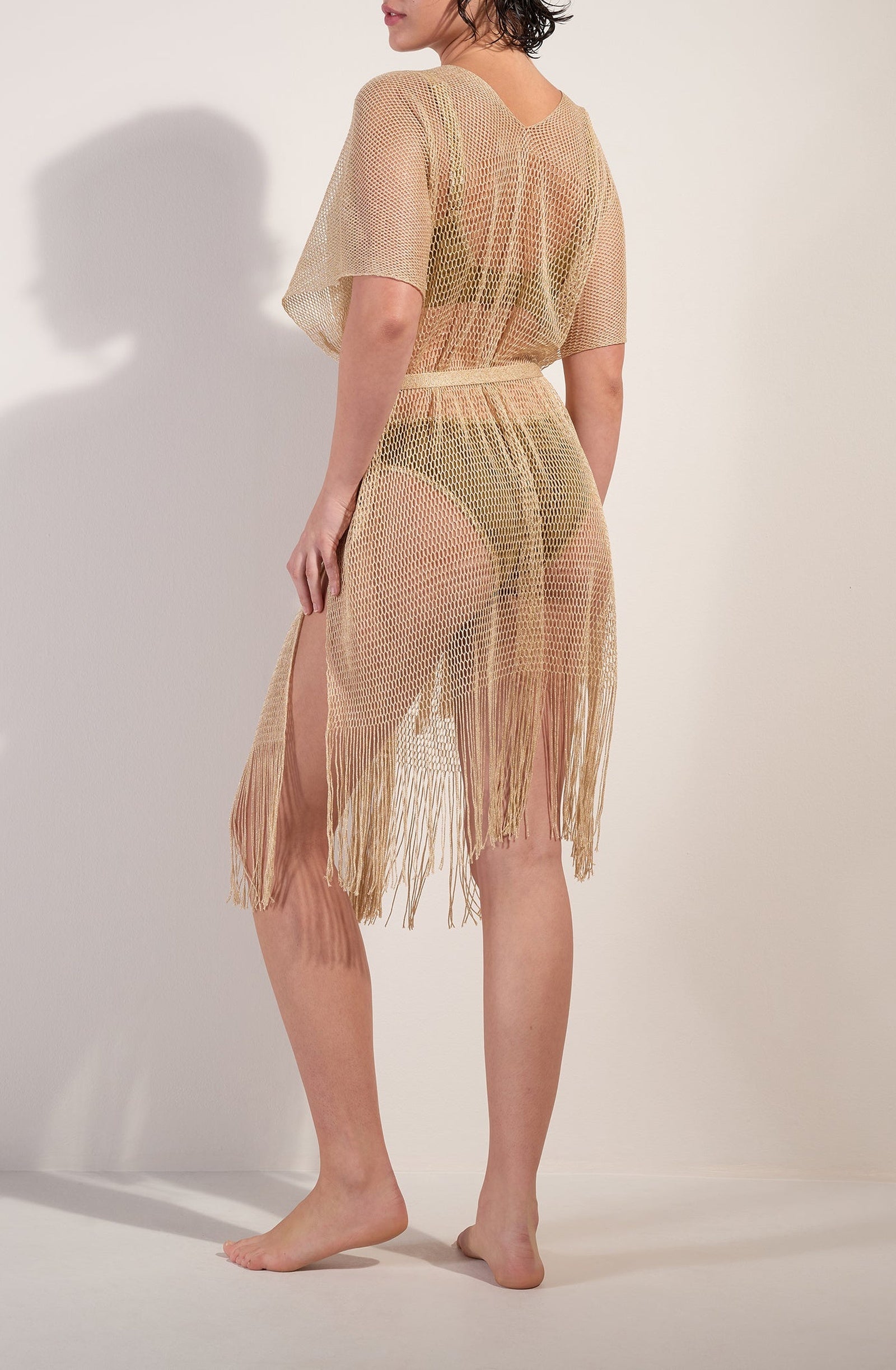 Kimono Vita à franges - Jaune