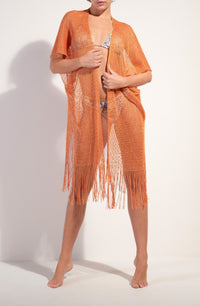Kimono Vita à franges - Orange