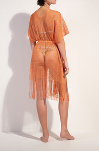 Kimono Vita à franges - Orange