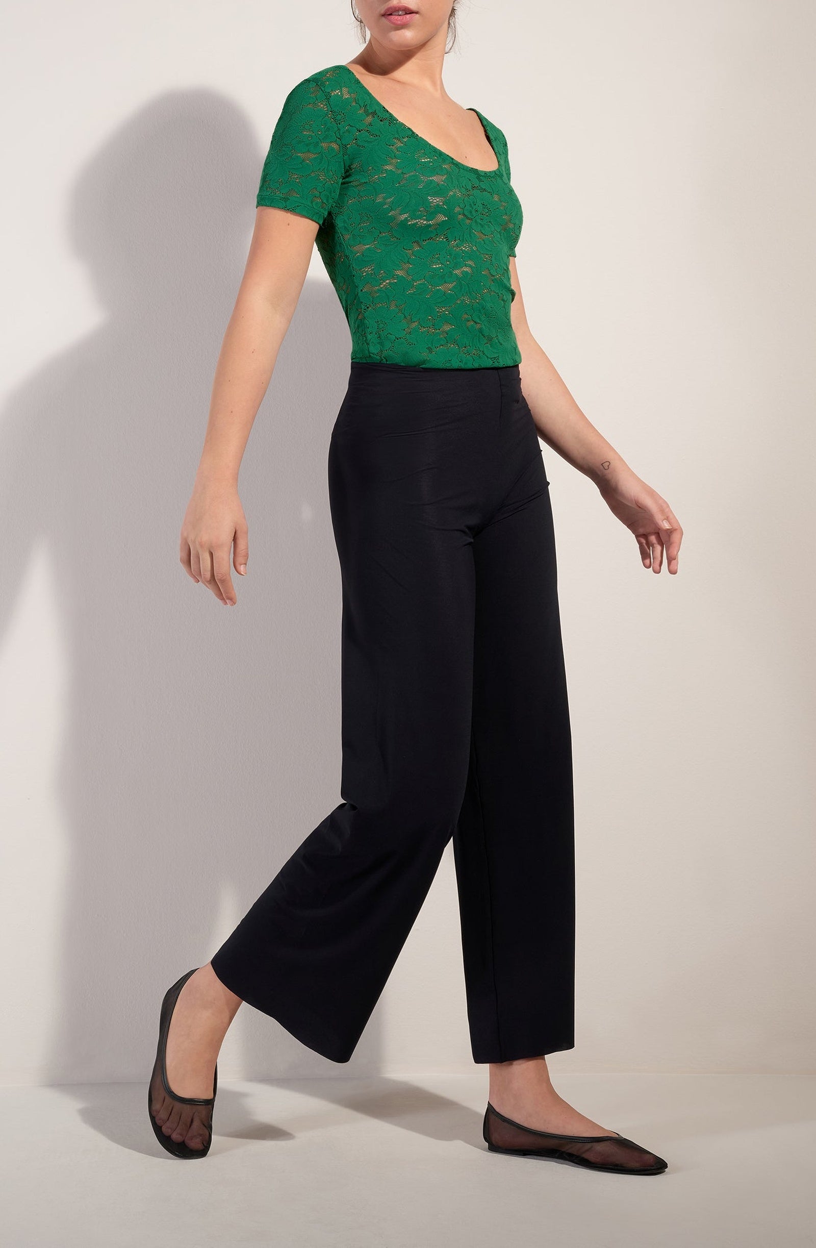 Yann lace-trimmed top - Jade