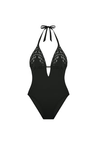 Maillot une pièce triangle Zazou décolleté - Noir