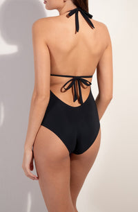 Maillot une pièce triangle Zazou décolleté - Noir