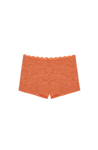Shorty taille haute Bobby en dentelle - Paprika