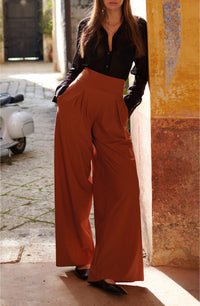 Pantalon à plis Panna - Noisette