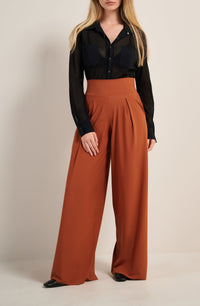 Pantalon à plis Panna - Noisette