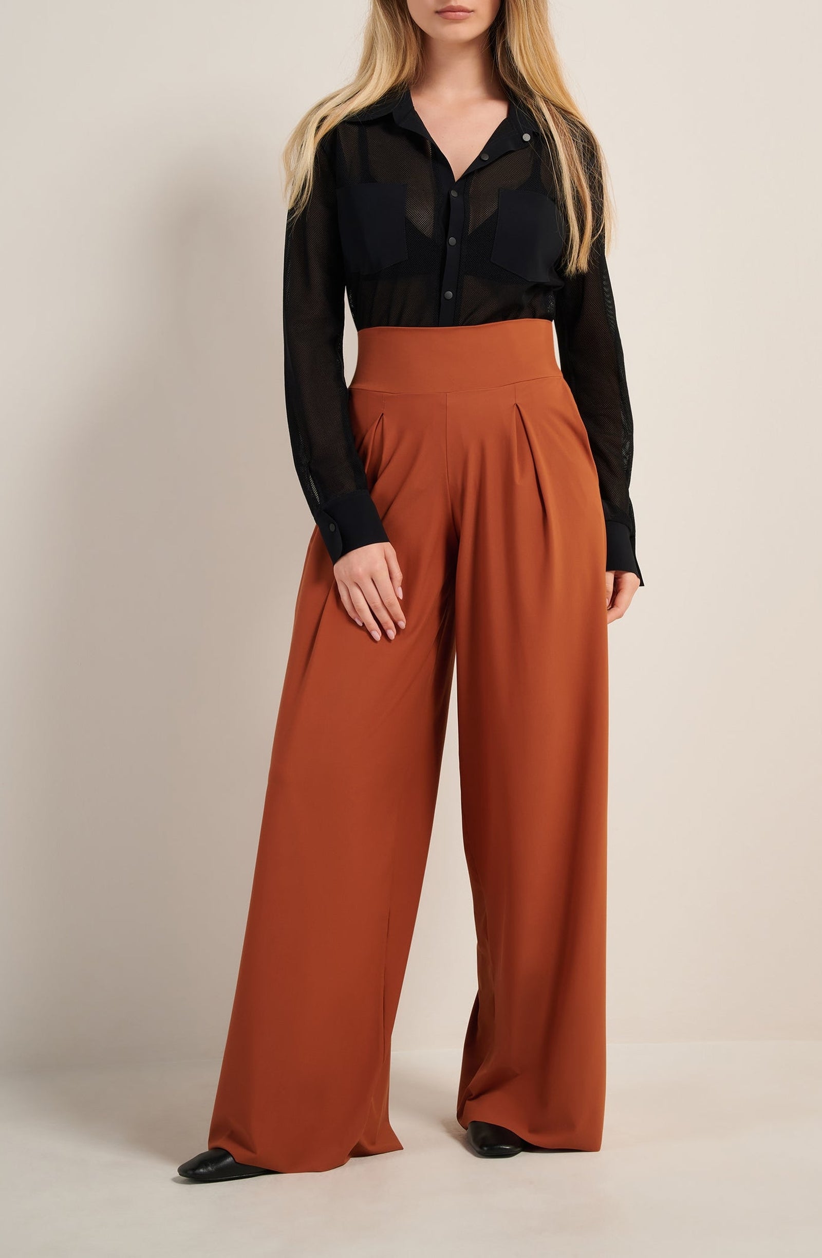 Pantalon à plis Panna - Noisette