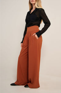 Pantalon à plis Panna - Noisette