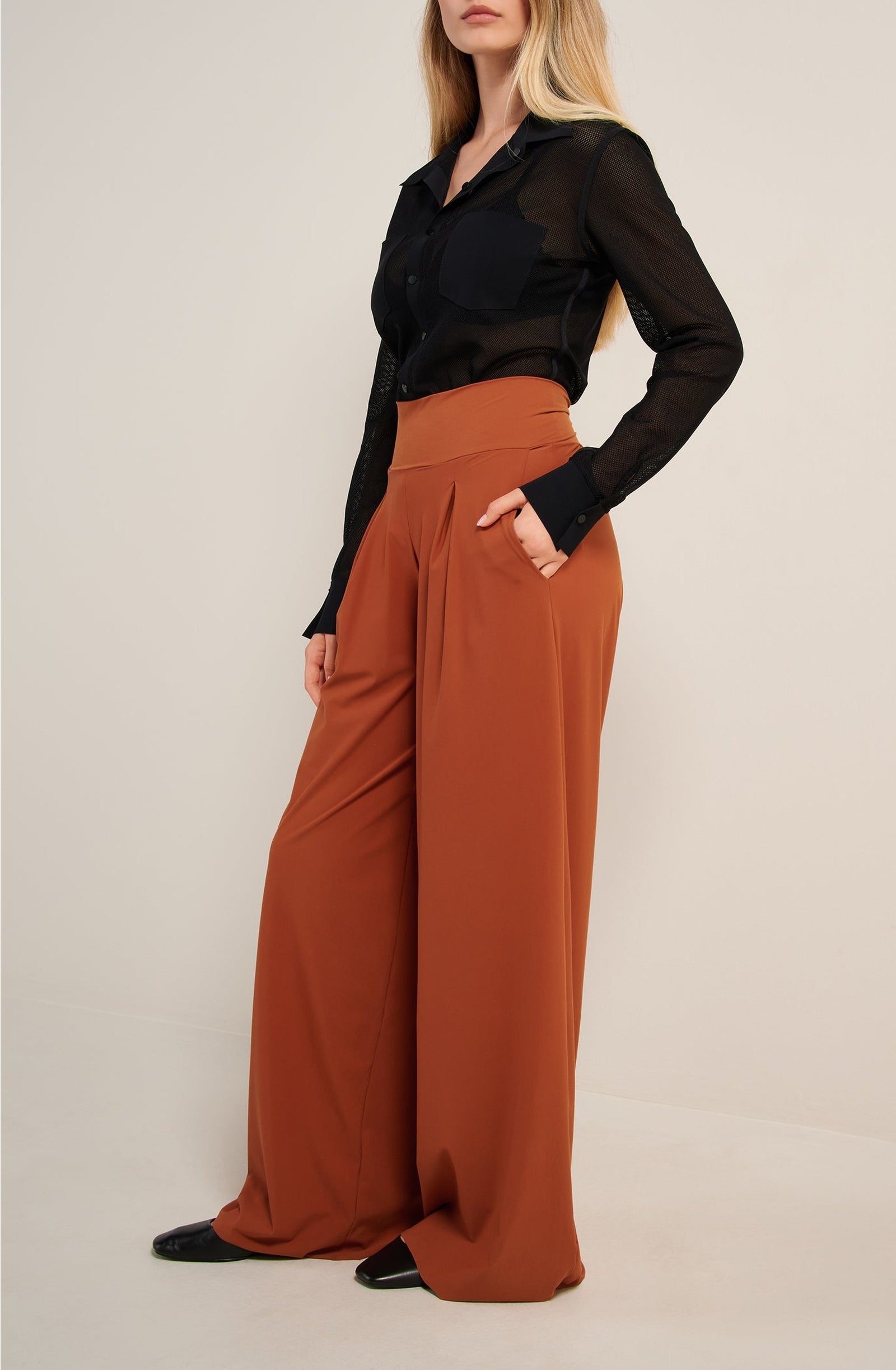 Pantalon à plis Panna - Noisette