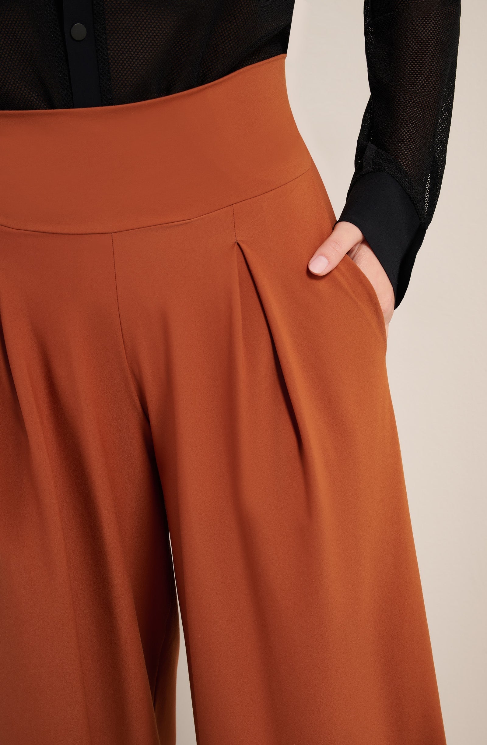 Pantalon à plis Panna - Noisette