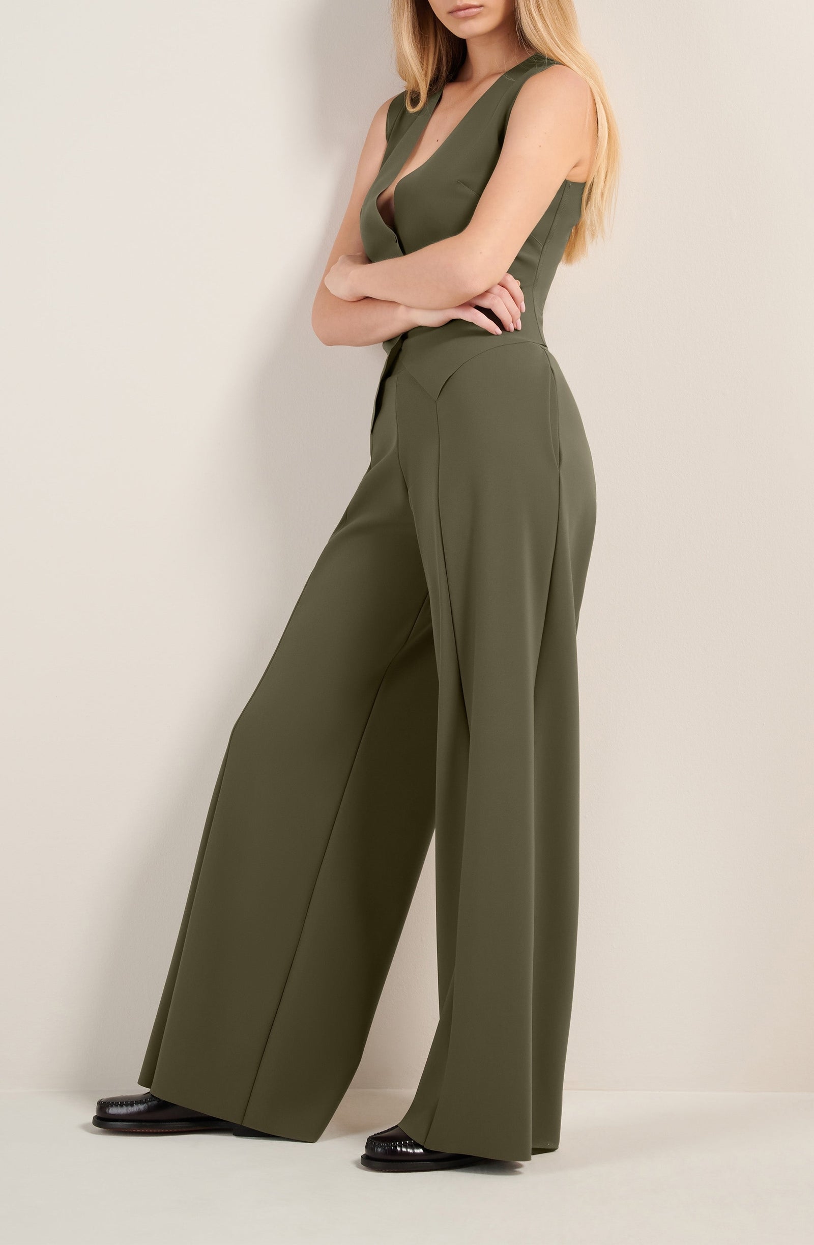 Pantalon large Peggy - Lichen