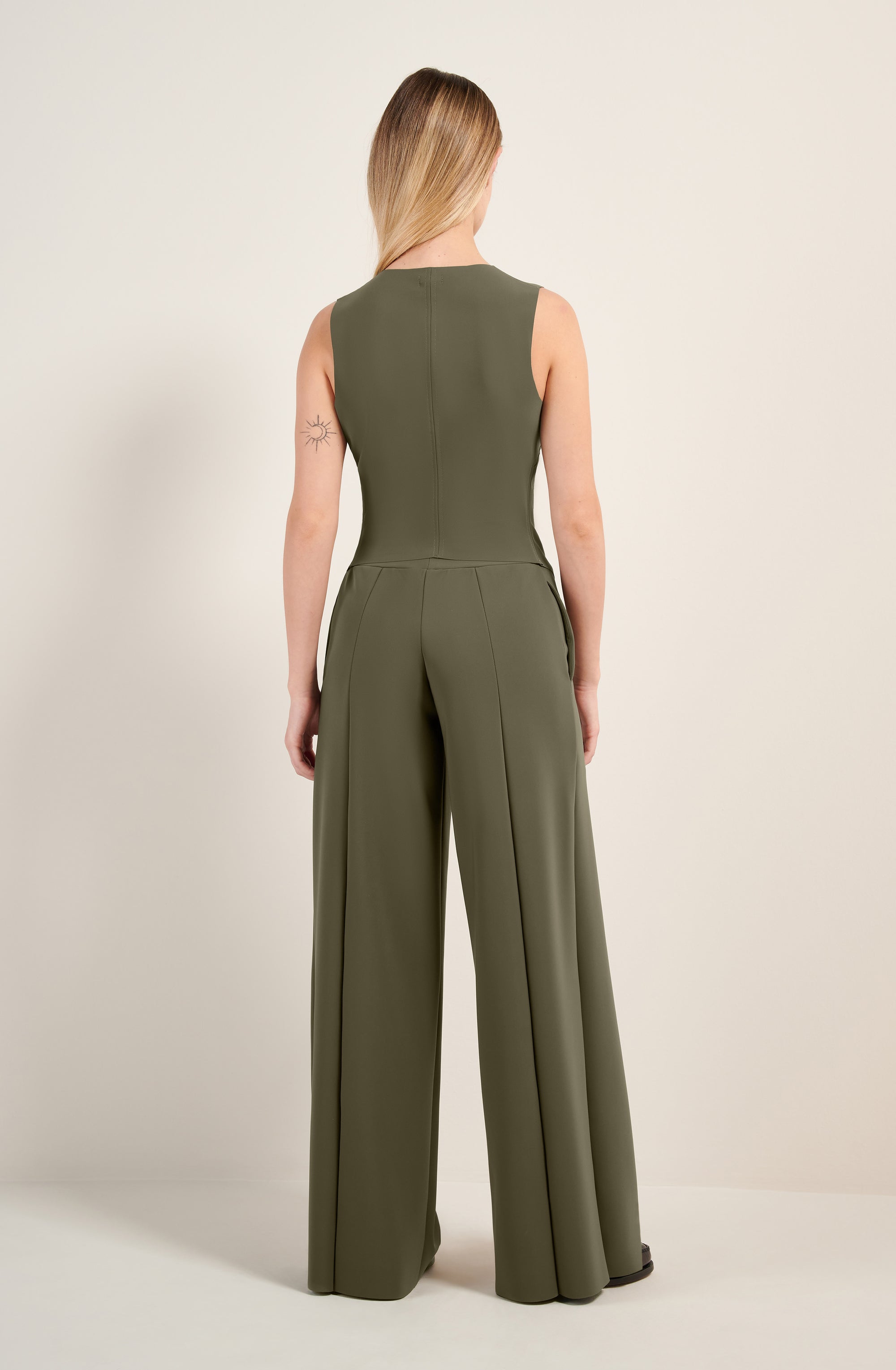 Pantalon large Peggy - Lichen