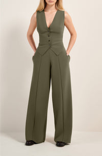 Pantalon large Peggy - Lichen
