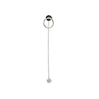 Mono boucle Floating chaînette sertie d'un diamant - Or Blanc