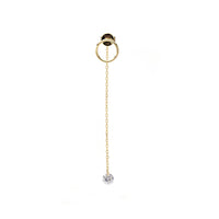 Mono boucle Floating chaînette sertie d'un diamant - Or Jaune