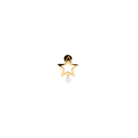 6qty RELIQUAT 495€/ QTY IN : 6-QTY OUT : 0- ST : 0% // Piercing étoile avec 1 diamant-Rose