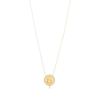 Collier One Médaillon N°6 serti d'un diamant - Doré