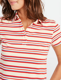 1qty RELIQUAT 0€ 100%  / Polo Marie Jacob -  Ecru Multicolore