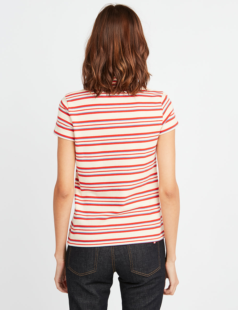 1qty RELIQUAT 0€ 100%  / Polo Marie Jacob -  Ecru Multicolore