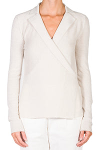 Stone_1QTY // Pull cache-cœur à manches longues en laine - Stone