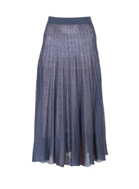 Dark Indigo_2QTY // Jupe longue évasée en soie mélangée - Dark Indigo