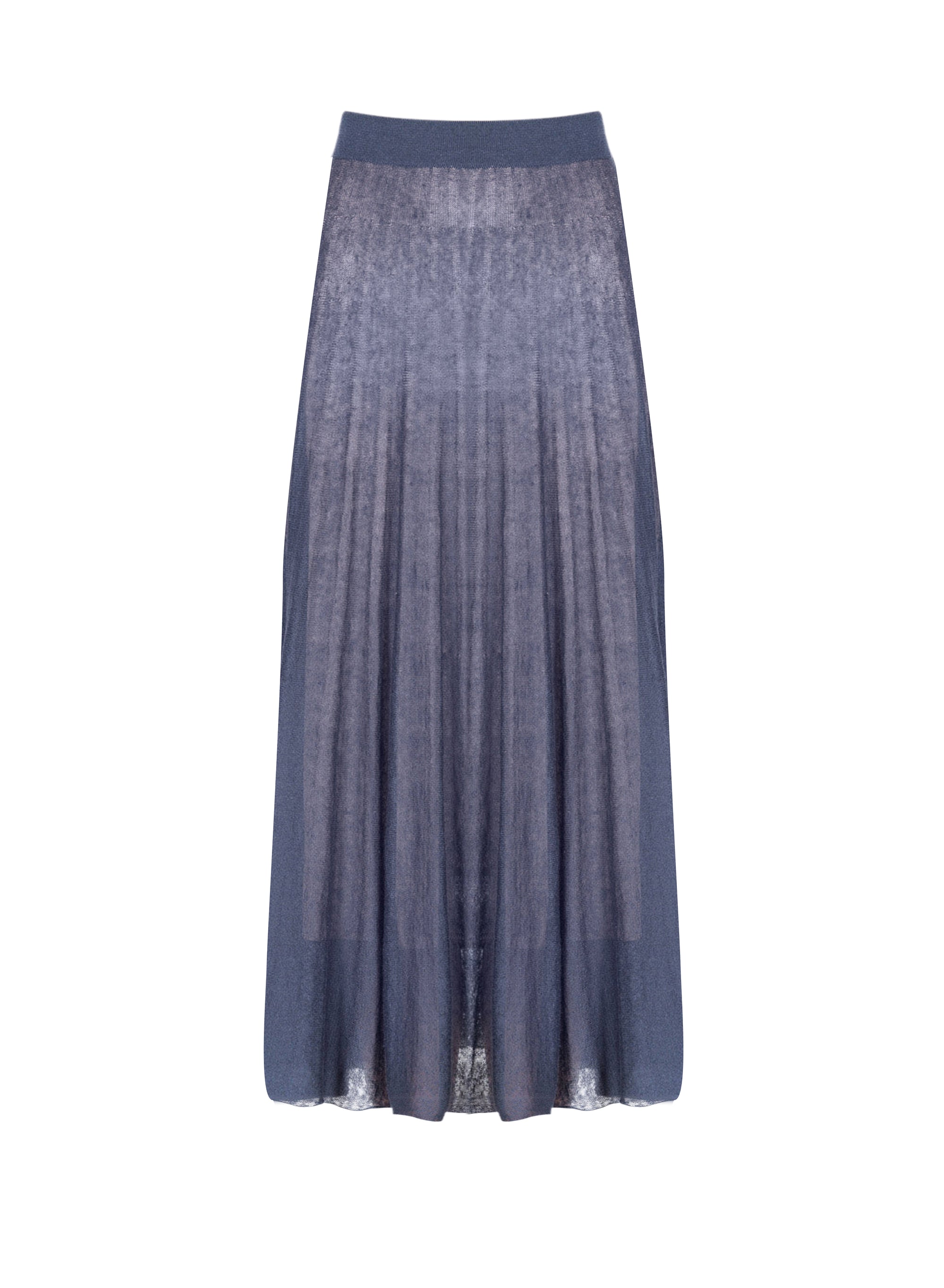 Jupe longue évasée en soie mélangée - Dark Indigo