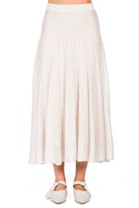 Stone_1QTY // Jupe longue évasée en soie mélangée - Stone