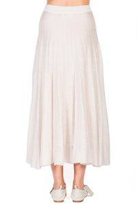 Stone_1QTY // Jupe longue évasée en soie mélangée - Stone