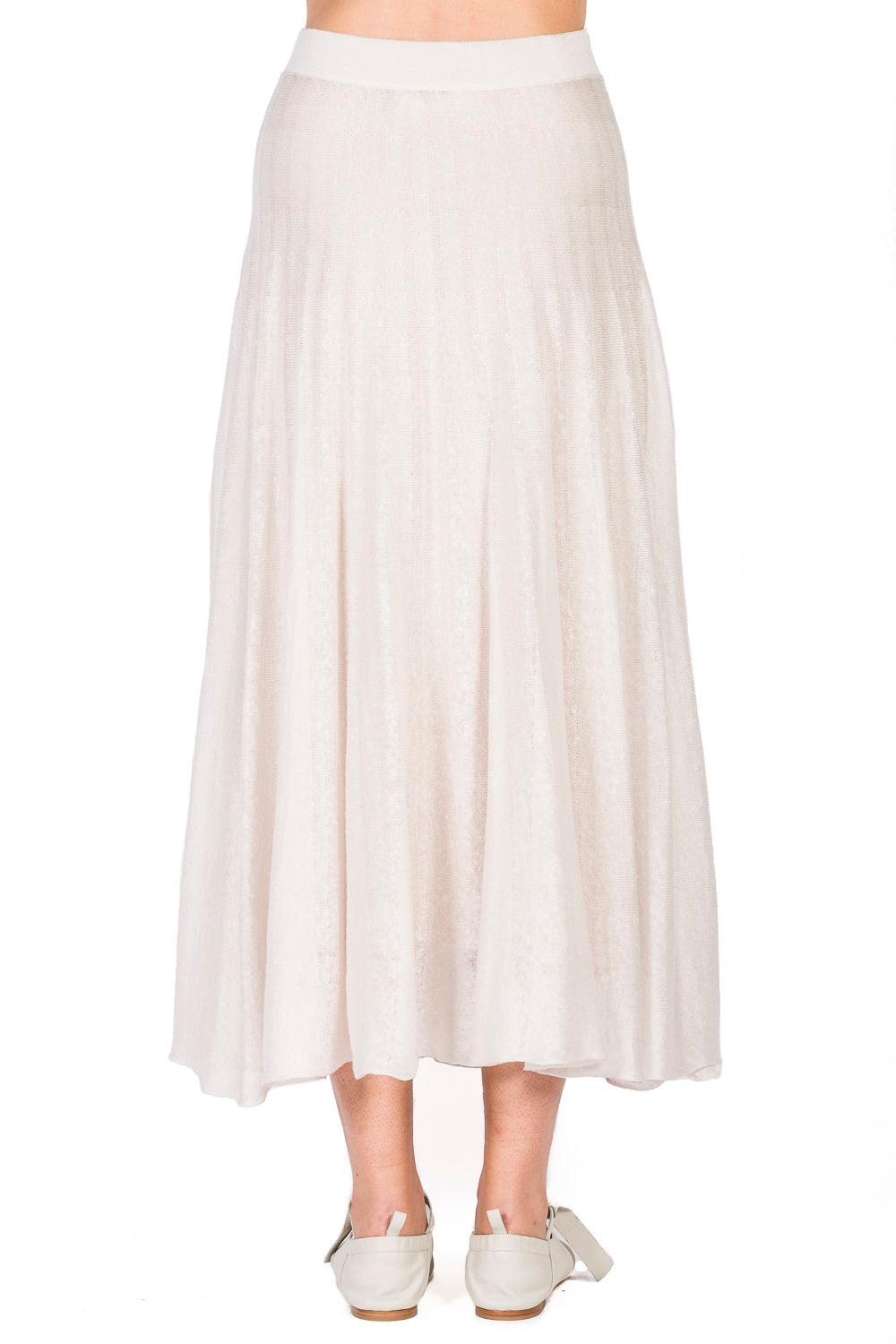 Stone_1QTY // Jupe longue évasée en soie mélangée - Stone