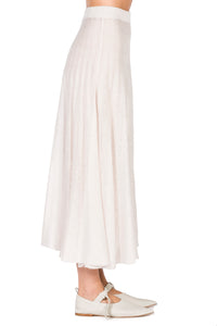 Stone_1QTY // Jupe longue évasée en soie mélangée - Stone