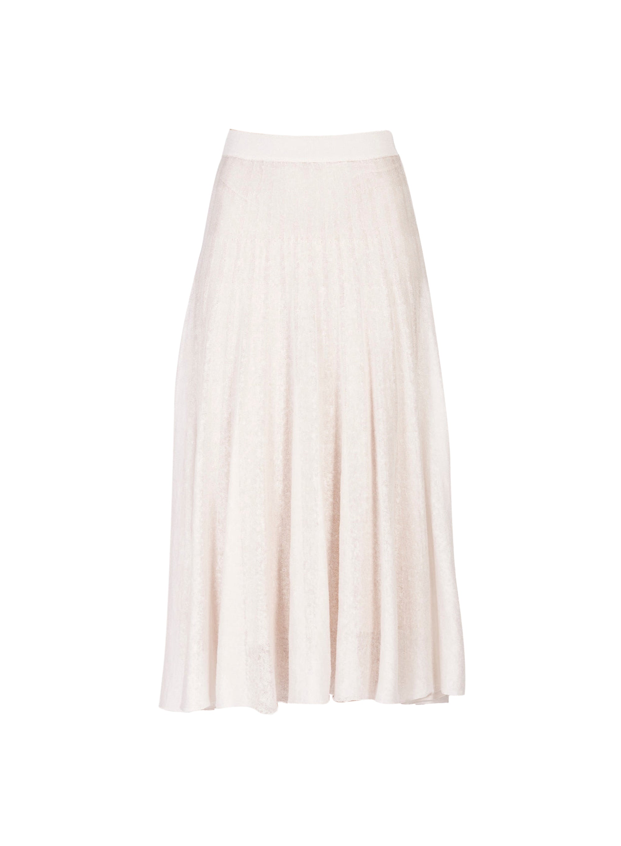 Silk blend long flared skirt - Stone
