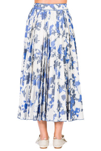 Indigo_1QTY // Jupe plissée à motif fleuri - Indigo