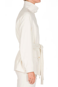 Ivory_1QTY // Parka courte ceinturée en laine - Ivory