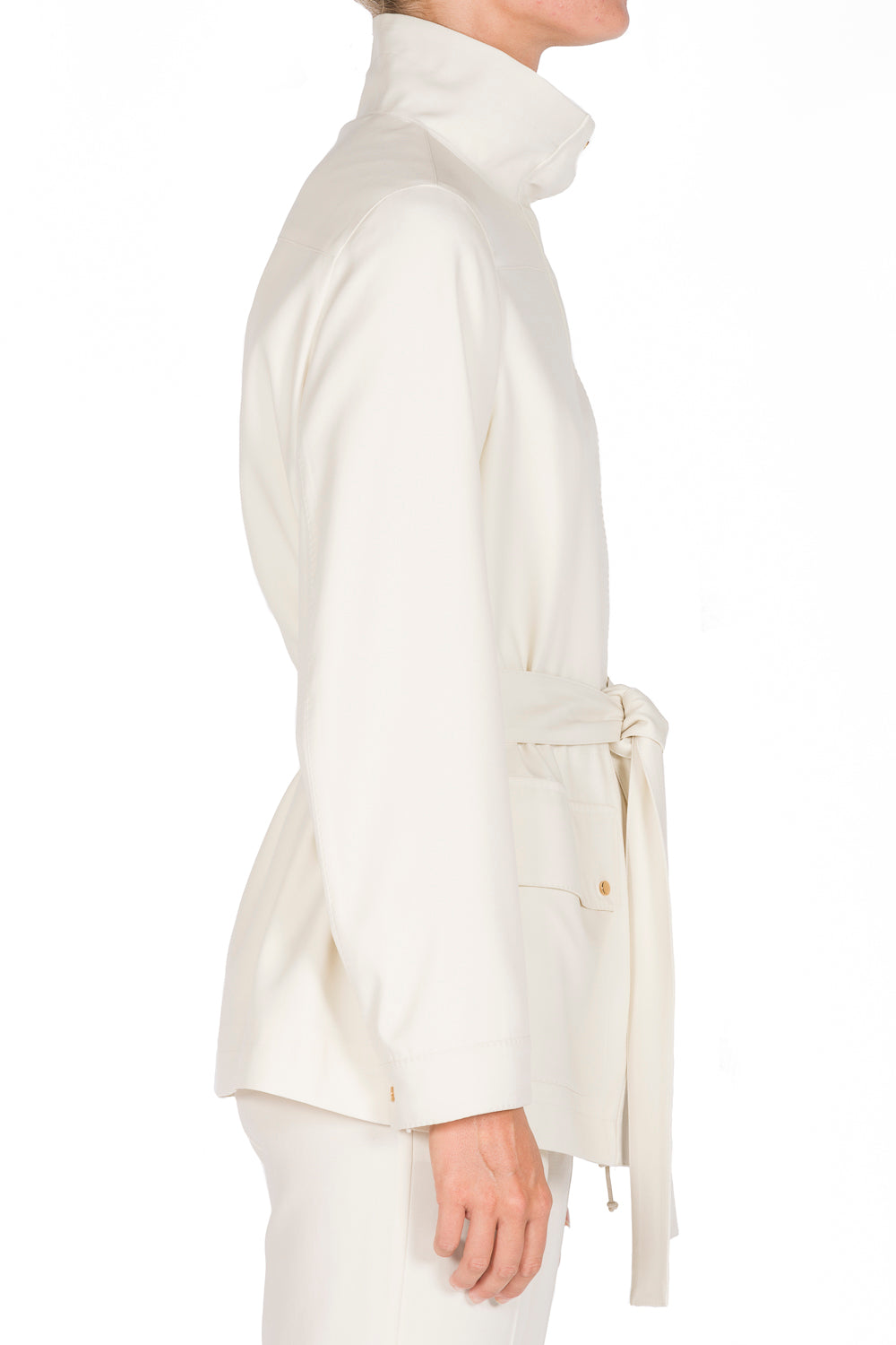 Ivory_1QTY // Parka courte ceinturée en laine - Ivory