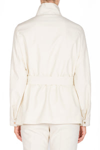 Ivory_1QTY // Parka courte ceinturée en laine - Ivory
