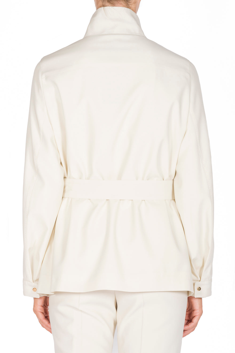 Ivory_1QTY // Parka courte ceinturée en laine - Ivory