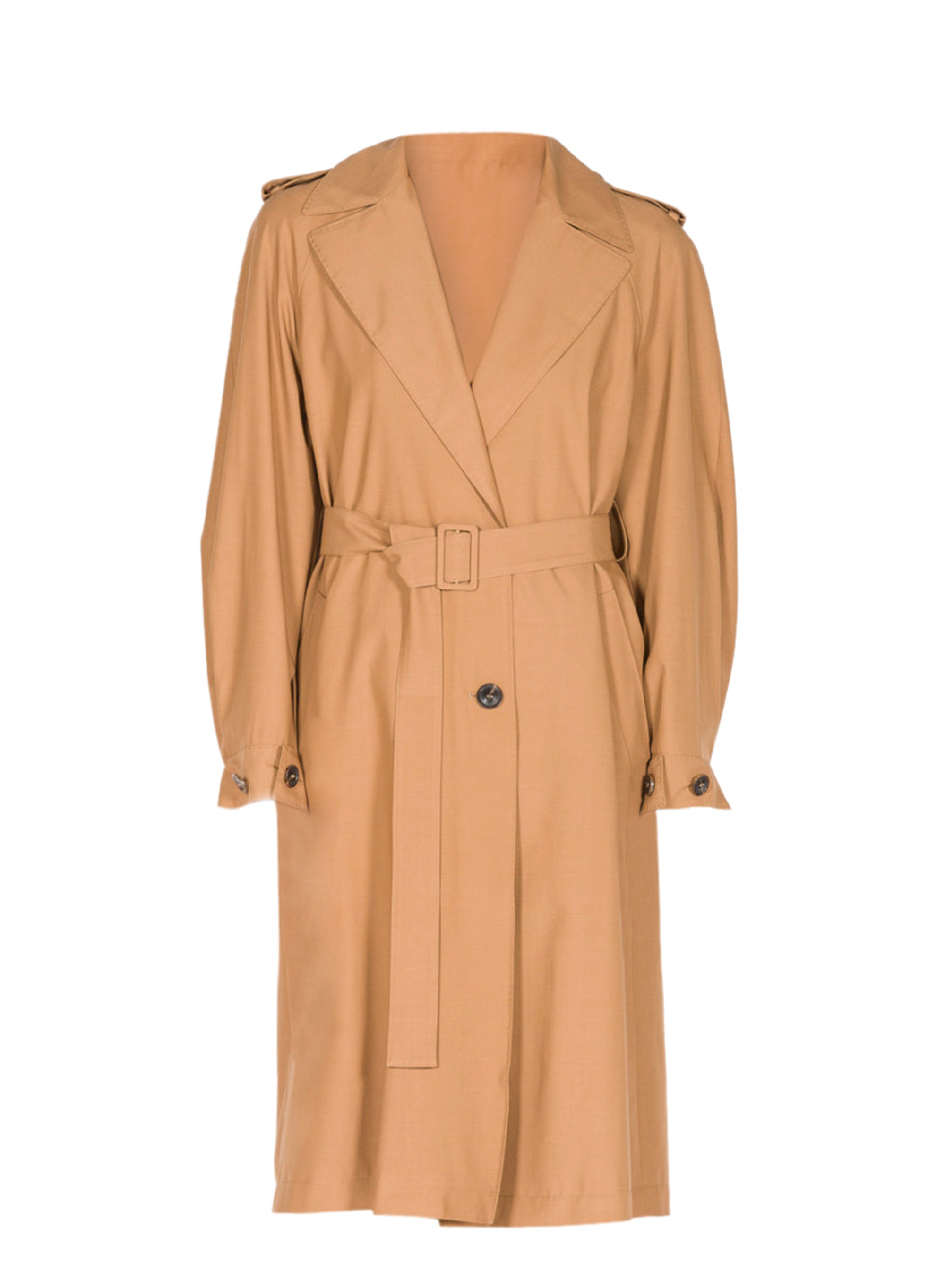 Vicuna_1QTY // Trench-coat ceinturé en laine - Vicuna