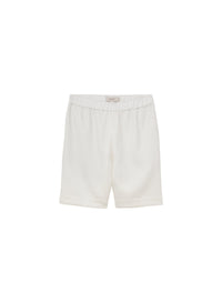 Bianco_2QTY // Short élastiqué et ceinturé en soie mélangée - Bianco