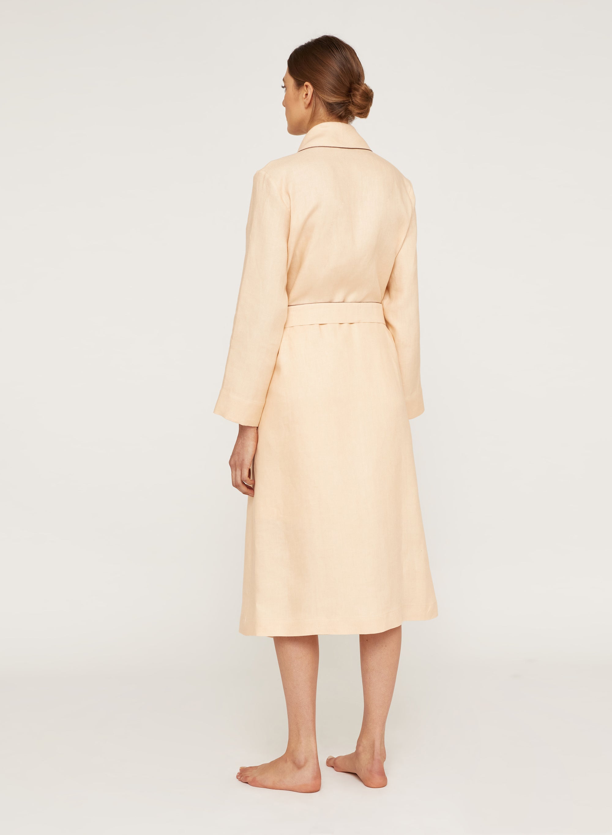 Peach_1QTY // Peignoir long en lin - Peach
