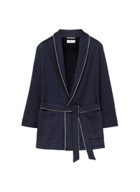 Work Blue_1QTY // Peignoir court en soie - Work Blue