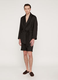 Nero_1QTY // Peignoir en soie mélangée - Nero