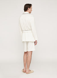 Lana_1QTY // Peignoir court à détail contrastant en soie - Lana