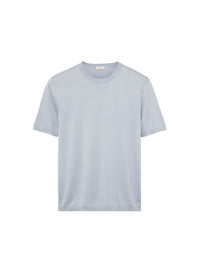 Dust_1QTY // T-shirt à manches courtes col côtelé en soie mélangée - Dust