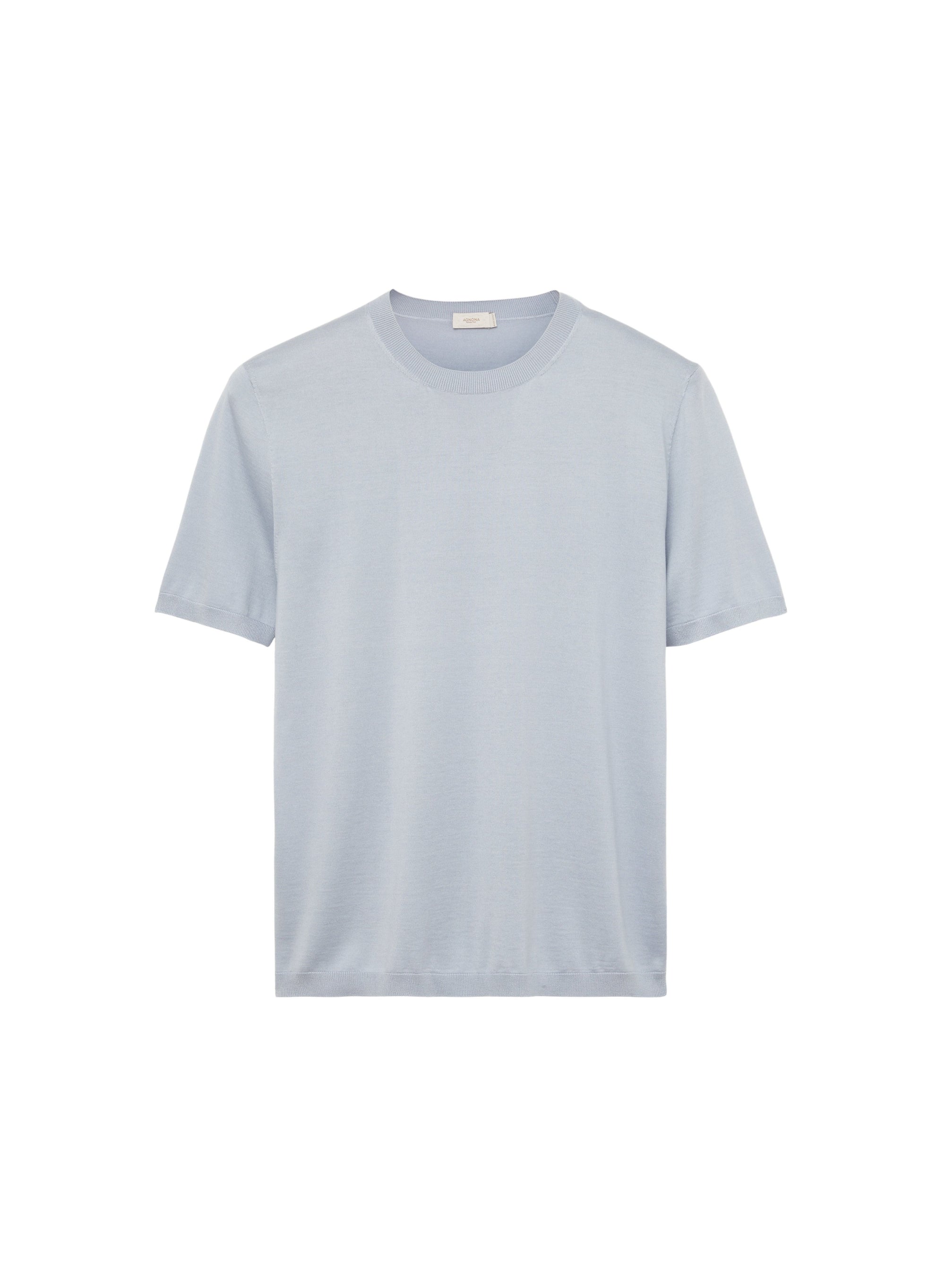 Dust_1QTY // T-shirt à manches courtes col côtelé en soie mélangée - Dust