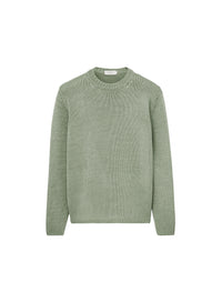Mint_1QTY // Pull col rond tricot à côtes en soie - Mint
