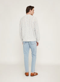 Jeans_1QTY // Pull à maille torsadée effet chiné en laine - Jeans